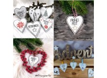 Stickserie ITH - Anhänger Weihnachtsherzen